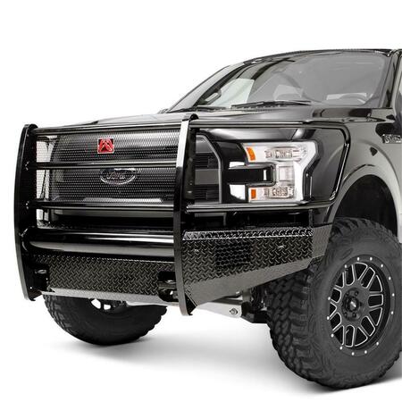 FAB FOURS Full Guard F250-F550 Front Ranch Bumper With Tow Hooks For 17 Ford Super Duty FFBFS17-S4160-1